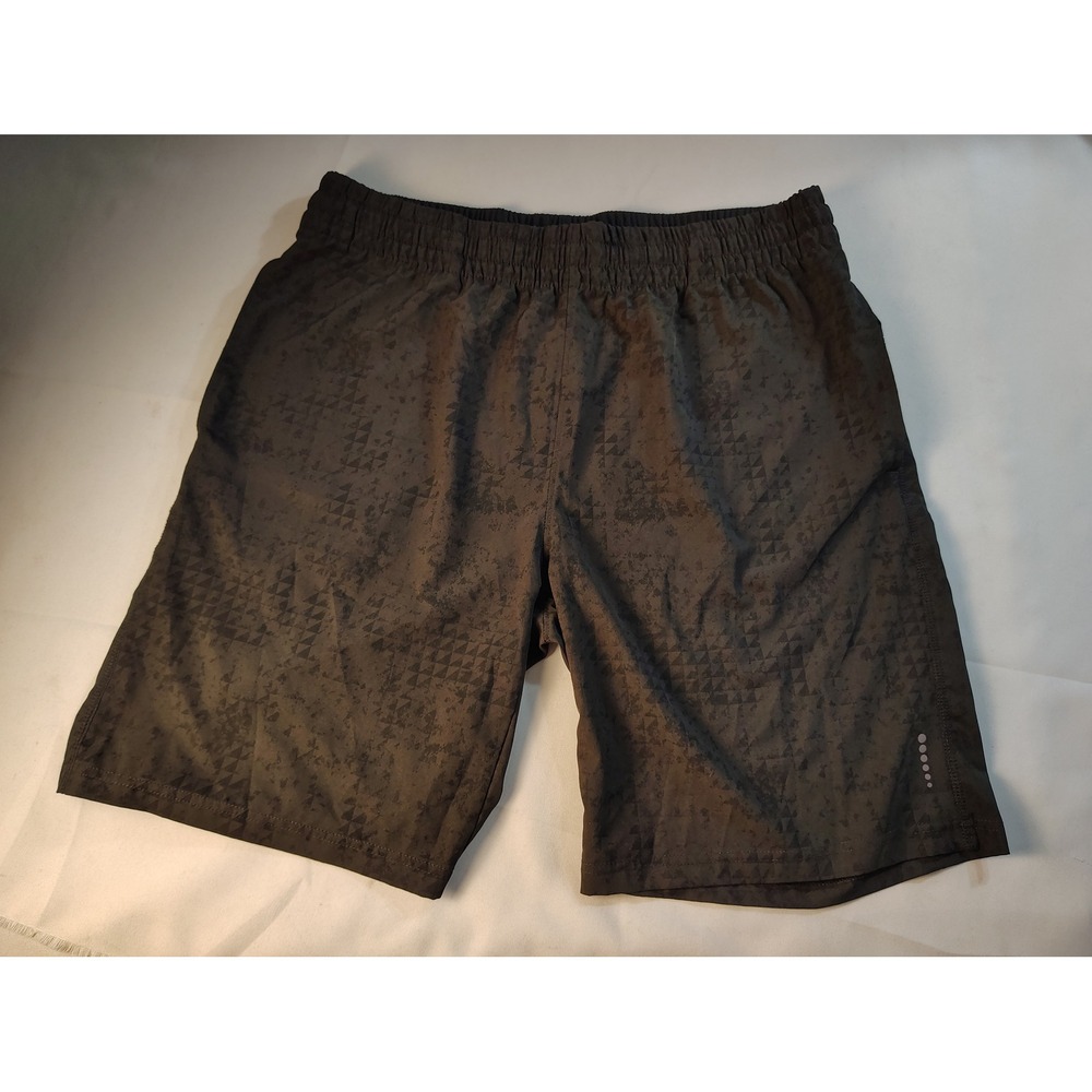 Balance Collection Mens Geometric Print Athletic Shorts Black Large Performance